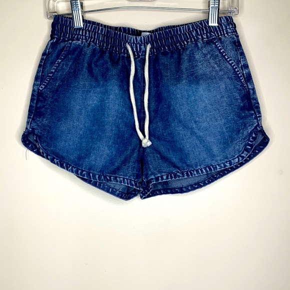 No Boundaries Shorts No Boundaries Blue Denim Linen Pocket